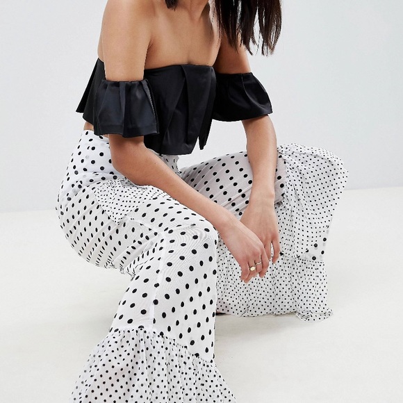 ASOS Pants - ✨ASOS Design Polka Dot Ruffle Mesh Pants US 10